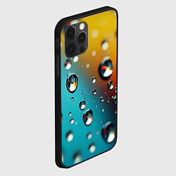 Чехол для iPhone 12 Pro Крупные капли на цветном фоне, цвет: 3D-черный — фото 2
