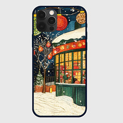Чехол для iPhone 12 Pro Праздничная атмосфера кафе, цвет: 3D-черный