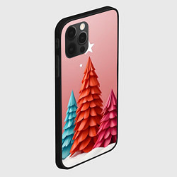 Чехол для iPhone 12 Pro Новогодние ели, цвет: 3D-черный — фото 2