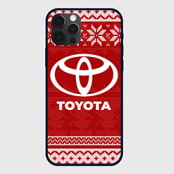 Чехол для iPhone 12 Pro Новогодний Toyota, цвет: 3D-черный
