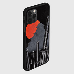 Чехол для iPhone 12 Pro Самурайский дом и красная луна, цвет: 3D-черный — фото 2