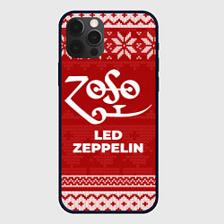 Чехол для iPhone 12 Pro Новогодний Led Zeppelin, цвет: 3D-черный