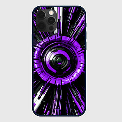Чехол для iPhone 12 Pro Чёрно-фиолетовая сфера киберпанк, цвет: 3D-черный