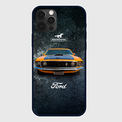 Чехол для iPhone 12 Pro Спортивный американский автомобиль Ford Mustang, цвет: 3D-черный