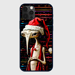 Чехол для iPhone 12 Pro Санта Клаус - инопланетянин, цвет: 3D-черный