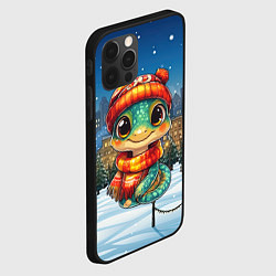 Чехол для iPhone 12 Pro Змейка новогодняя 2025 год, цвет: 3D-черный — фото 2