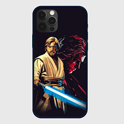 Чехол для iPhone 12 Pro Оби Ван и Энакин - Звездные войны, цвет: 3D-черный