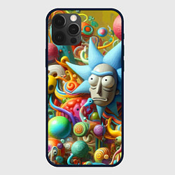 Чехол для iPhone 12 Pro Рик Санчес - абстракция, цвет: 3D-черный