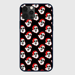 Чехол для iPhone 12 Pro Santa clown Art, цвет: 3D-черный