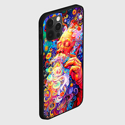 Чехол для iPhone 12 Pro Santa Claus: pop-art modern pointillism, цвет: 3D-черный — фото 2