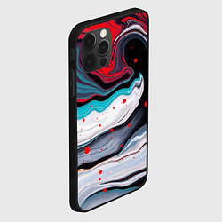 Чехол для iPhone 12 Pro Флюид арт абстракция, цвет: 3D-черный — фото 2
