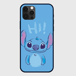 Чехол для iPhone 12 Pro Stitch says hi, цвет: 3D-черный