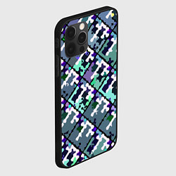 Чехол для iPhone 12 Pro Бирюзовый абстрактный паттерн, цвет: 3D-черный — фото 2