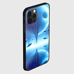 Чехол для iPhone 12 Pro Луна и рыбы - нейроарт фантазия, цвет: 3D-черный — фото 2