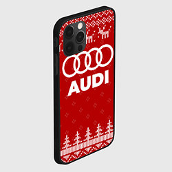 Чехол для iPhone 12 Pro Новогодний Audi с оленями, цвет: 3D-черный — фото 2