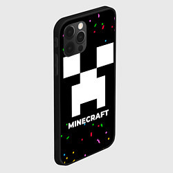 Чехол для iPhone 12 Pro Minecraft конфети, цвет: 3D-черный — фото 2