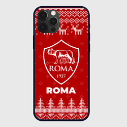 Чехол для iPhone 12 Pro Новогодний Roma с оленями, цвет: 3D-черный