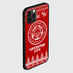 Чехол для iPhone 12 Pro Новогодний Leicester City с оленями, цвет: 3D-черный — фото 2