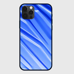 Чехол для iPhone 12 Pro Синий пластик, цвет: 3D-черный