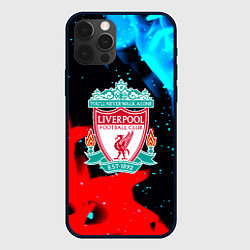 Чехол для iPhone 12 Pro Liverpool fire steel, цвет: 3D-черный
