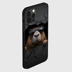 Чехол для iPhone 12 Pro Капибара в стене, цвет: 3D-черный — фото 2