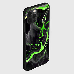 Чехол для iPhone 12 Pro Зелёно-чёрный мрамор, цвет: 3D-черный — фото 2