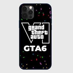 Чехол для iPhone 12 Pro GTA6 конфети, цвет: 3D-черный