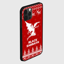 Чехол для iPhone 12 Pro Новогодний Black Sabbath с оленями, цвет: 3D-черный — фото 2