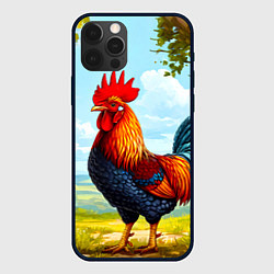 Чехол для iPhone 12 Pro Петушок, цвет: 3D-черный