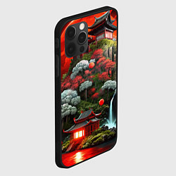 Чехол для iPhone 12 Pro Японская гора природа, цвет: 3D-черный — фото 2