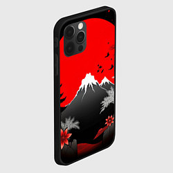 Чехол для iPhone 12 Pro Японская гора и красная луна, цвет: 3D-черный — фото 2