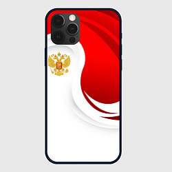 Чехол для iPhone 12 Pro Россия - красный и белый, цвет: 3D-черный