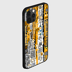 Чехол для iPhone 12 Pro Cyberpunk pattern yellow, цвет: 3D-черный — фото 2