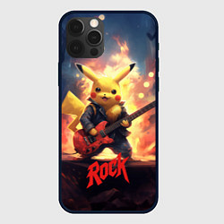 Чехол для iPhone 12 Pro Пикачу рок, цвет: 3D-черный