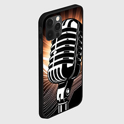 Чехол для iPhone 12 Pro Микрофон и звуковые волны, цвет: 3D-черный — фото 2