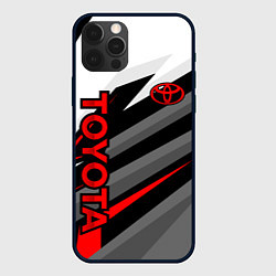 Чехол для iPhone 12 Pro Toyota - белый и красный, цвет: 3D-черный