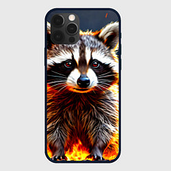 Чехол для iPhone 12 Pro Енот в огне, цвет: 3D-черный