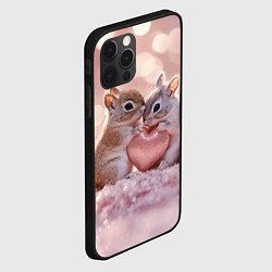 Чехол для iPhone 12 Pro Влюбленные белочки с сердечком, цвет: 3D-черный — фото 2