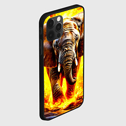 Чехол для iPhone 12 Pro Слон в огне, цвет: 3D-черный — фото 2