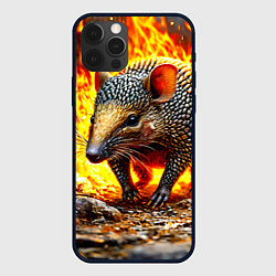 Чехол для iPhone 12 Pro Броненосец в огне, цвет: 3D-черный