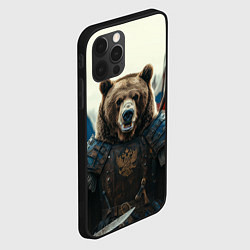 Чехол для iPhone 12 Pro Русский воин медведь, цвет: 3D-черный — фото 2
