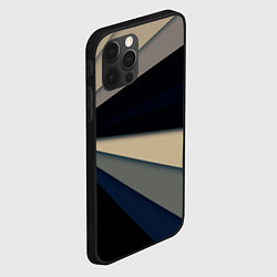 Чехол для iPhone 12 Pro Фрактальные линии - темный, цвет: 3D-черный — фото 2
