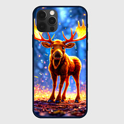 Чехол для iPhone 12 Pro Лосенок в лесу, цвет: 3D-черный