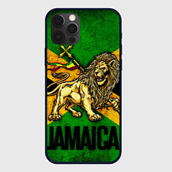 Чехол для iPhone 12 Pro Jamaica lion flag, цвет: 3D-черный