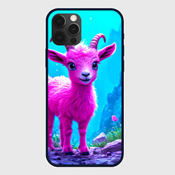 Чехол для iPhone 12 Pro Розовый козлик, цвет: 3D-черный