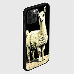 Чехол для iPhone 12 Pro Лама на черном, цвет: 3D-черный — фото 2