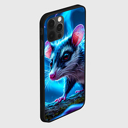 Чехол для iPhone 12 Pro Опоссум в синей туманности, цвет: 3D-черный — фото 2