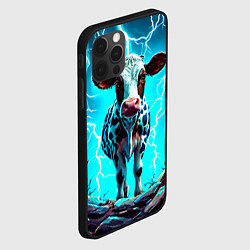 Чехол для iPhone 12 Pro Корова в разрядах молнии, цвет: 3D-черный — фото 2