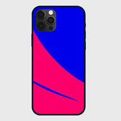 Чехол для iPhone 12 Pro Сочный синий с розовым двуцветный, цвет: 3D-черный
