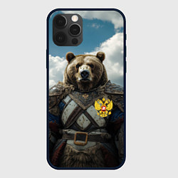 Чехол для iPhone 12 Pro Русский медведь воин, цвет: 3D-черный